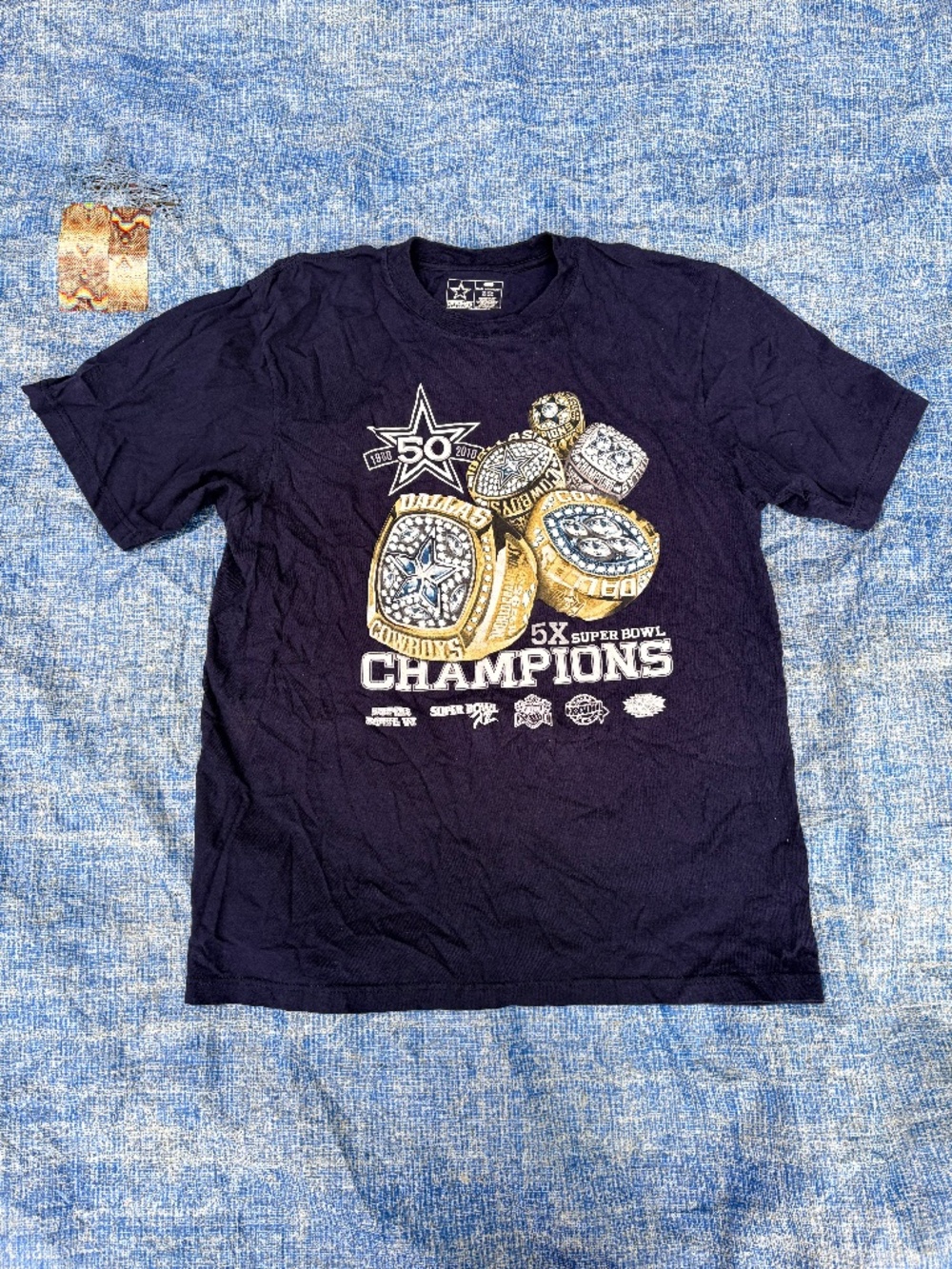 Dallas Cowboys 5X Super Bowl Champions Navy Sz Large